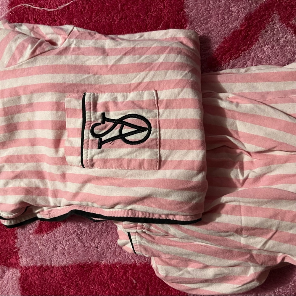 Pink Striped Pajama Set